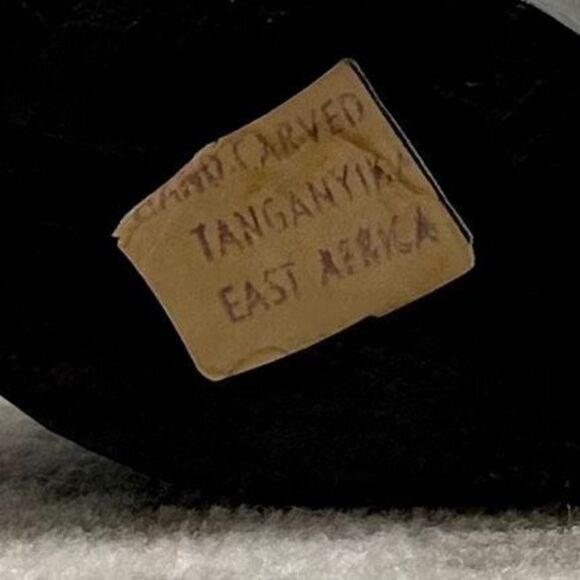 Vintage Pair of Hand Carved Tanganyika East African Tribesmen Statues Ebony 10”H - Picture 11 of 12